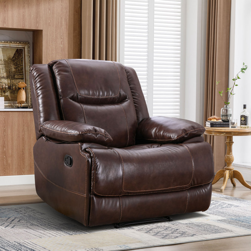 Latitude Run Pendaray 37.4 Wide Genuine Leather Manual Zero Clearance Reclining Home Theater Reviews Wayfair